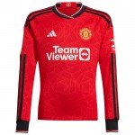 Günstige Fußballtrikots Manchester United Van De Beek 34 Heimtrikot 2023-24 Langarm
